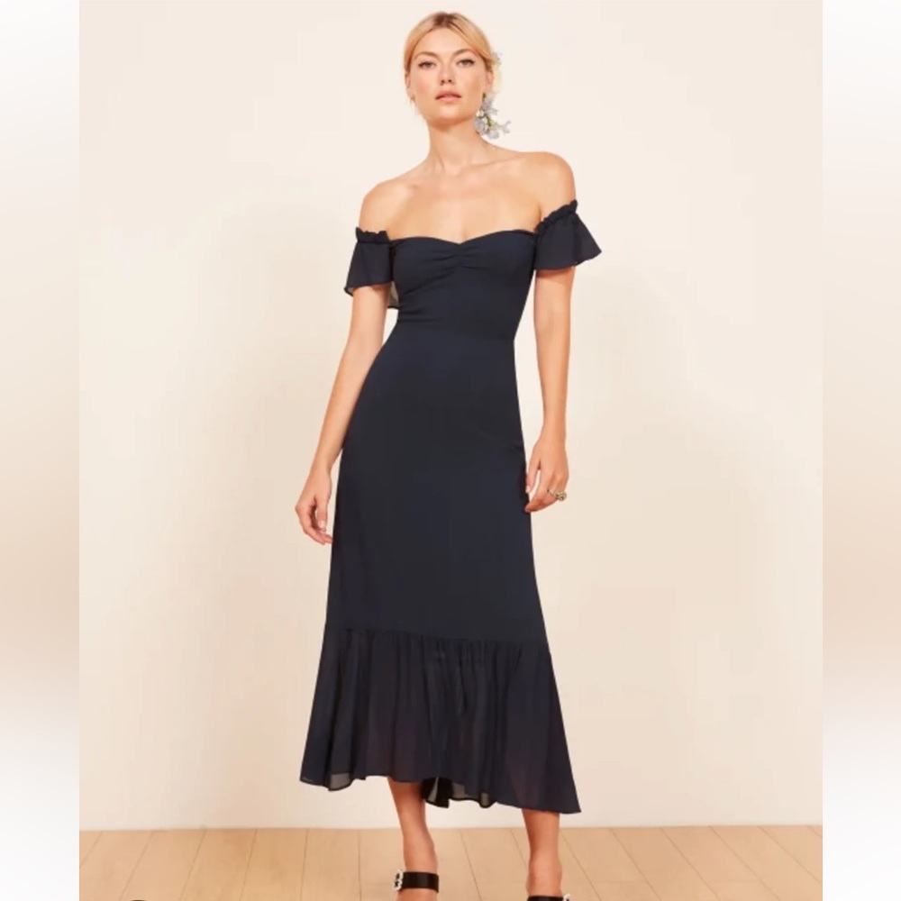Reformation Butterfly Dress - Navy